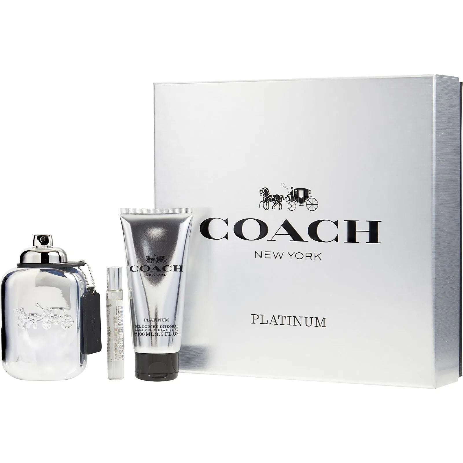 Estuche Coach For Men Platinum EDP (M) / 3 Pc SP 100 ml; SG 100 ml; Mini - 1 - Privé Perfumes Honduras
