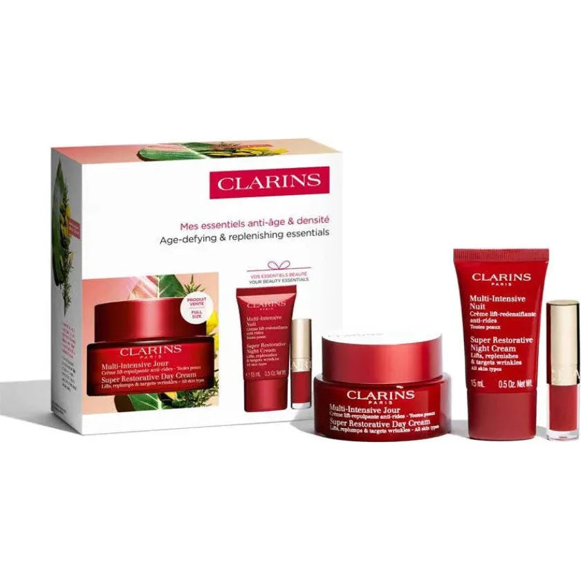 Estuche Cuidado Facial Clarins Multi-Intensive (Coffret Loyalty) / Día 50 ml; Noche 15 ml; Aceite Labial mini - 1 - Privé Perfumes Honduras