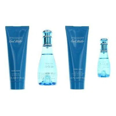 Estuche Davidoff Cool Water Woman EDT (W) / 4 Pc SP 50 ml; BL 75ml; SG 75 ml; 15 ml - 1 - Privé Perfumes Honduras