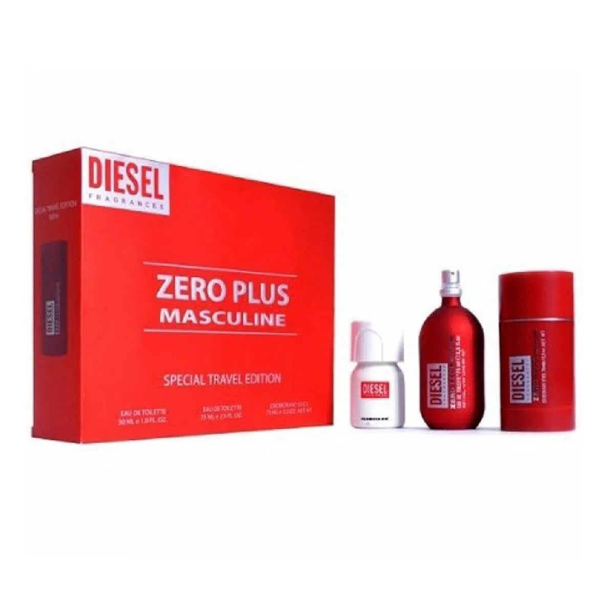 Estuche Diesel Zero Plus Masculine EDT (M) / 3 Pc SP 75 ml; DEO; SP Plus Plus 30 ml - 7296145482952- 1 - Prive Perfumes Honduras