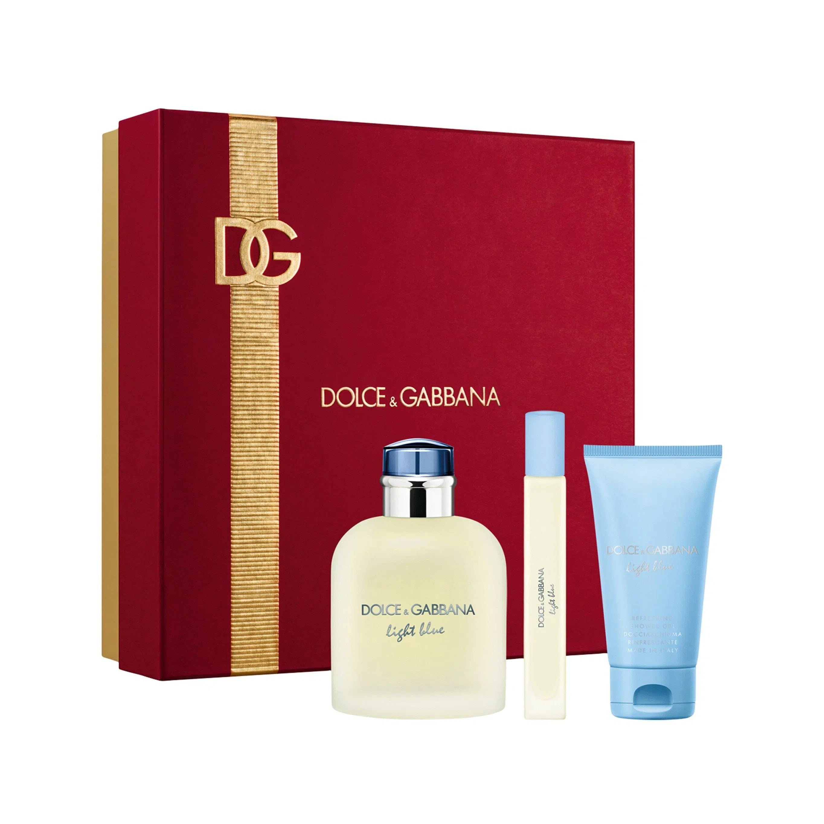 Estuche Dolce & Gabbana Light Blue Pour Homme EDT (M) / 3 Pc SP 125 ml; SG 50 ml; TS 10 ml - 1 - Privé Perfumes Honduras