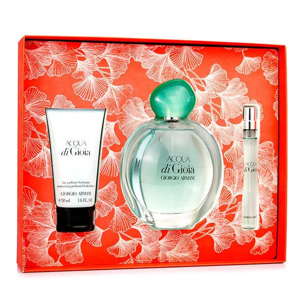 Estuche Giorgio Armani Acqua Di Gioia EDP (W) / 3 Pc SP 100 ml; BL 50 ml; SP 10 ml - 1 - Privé Perfumes Honduras