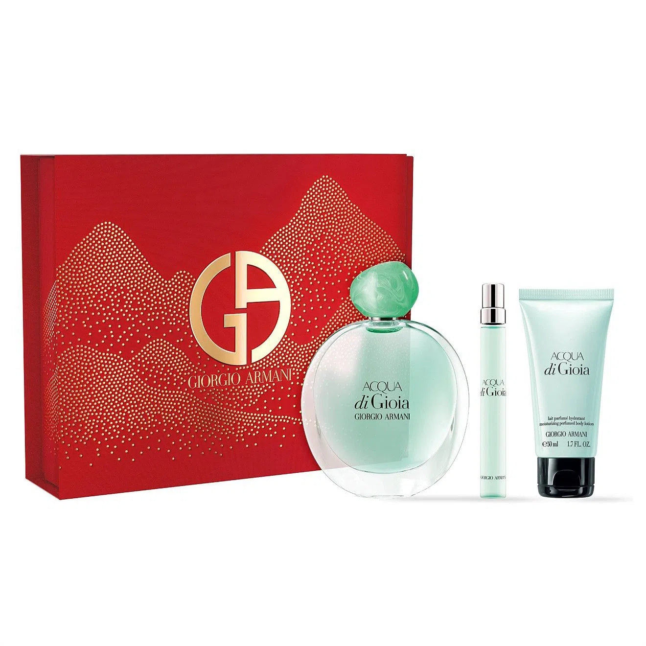 Estuche Giorgio Armani Acqua di Gioia EDP (W) / 3 Pc SP 100 ml; SP 15 ml; BL 75 ml - 1 - Privé Perfumes Honduras