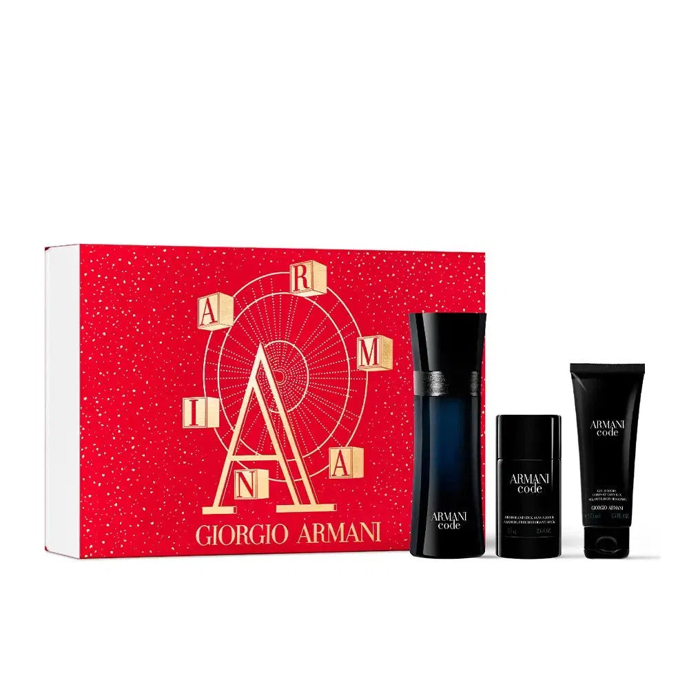 Estuche Giorgio Armani Code EDT (M) / 3 Pc SP 125 ml; SG 75 ml; DEO - 1 - Privé Perfumes Honduras