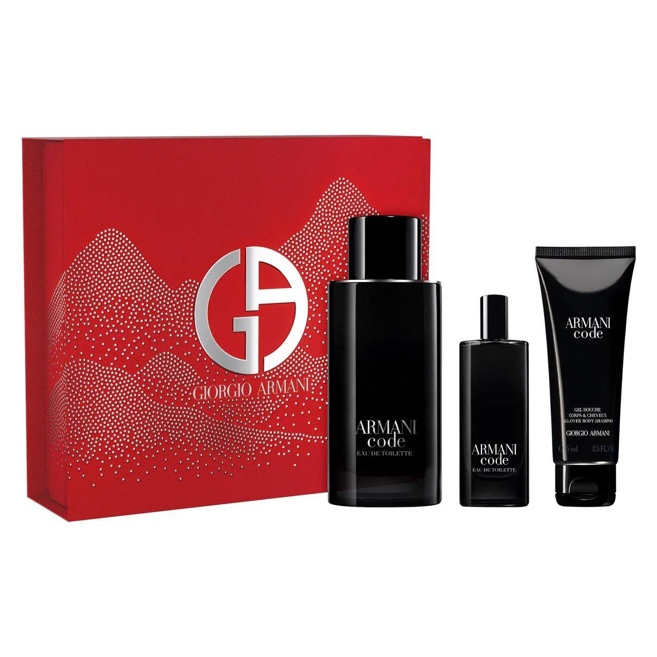 Estuche Giorgio Armani Code EDT (M) / 3 Pc SP 125 ml; SP 15 ml; Body Shampoo 75 ml - 3614274337136- 1 - Prive Perfumes Honduras