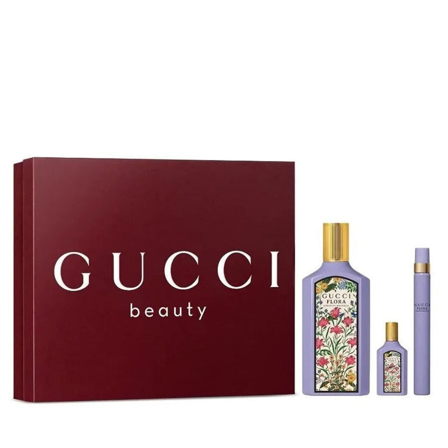 Estuche Gucci Flora Gorgeous Magnolia EDP (W) / 3 Pc SP 100 ml; Pen Spray 10 ml; Mini SP 5 ml - 1 - Privé Perfumes Honduras