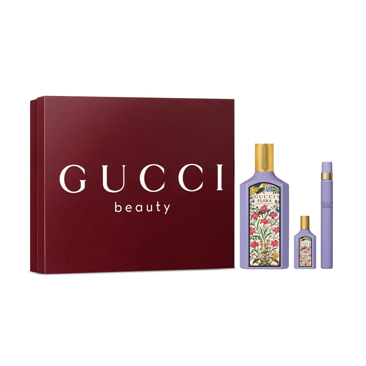 Estuche Gucci Flora Gorgeous Magnolia EDP (W) / 3 Pc SP 100 ml; Pen Spray 10 ml; Mini SP 5 ml - 2 - Privé Perfumes Honduras