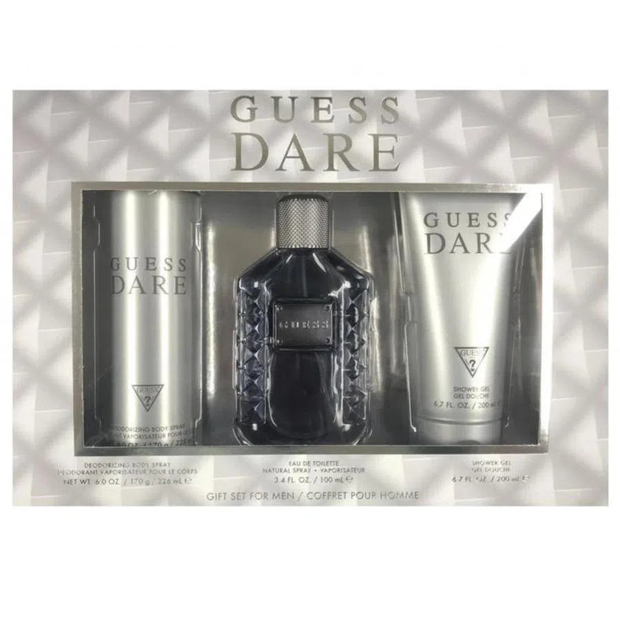 Estuche Guess Dare Homme EDT (M) / 3 Pc SP 100 ml; BS 226 ml; SG 200 ml - 085715329271- 2 - Prive Perfumes Honduras