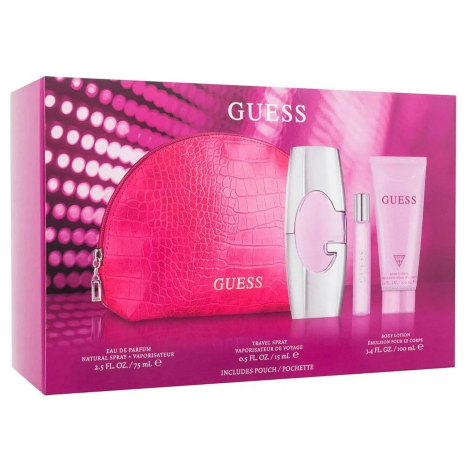 Estuche Guess for Women EDP (W) / 4 Pc SP 75 ml; BL 100 ml; SP 15 ml; Pouch - 1 - Privé Perfumes Honduras