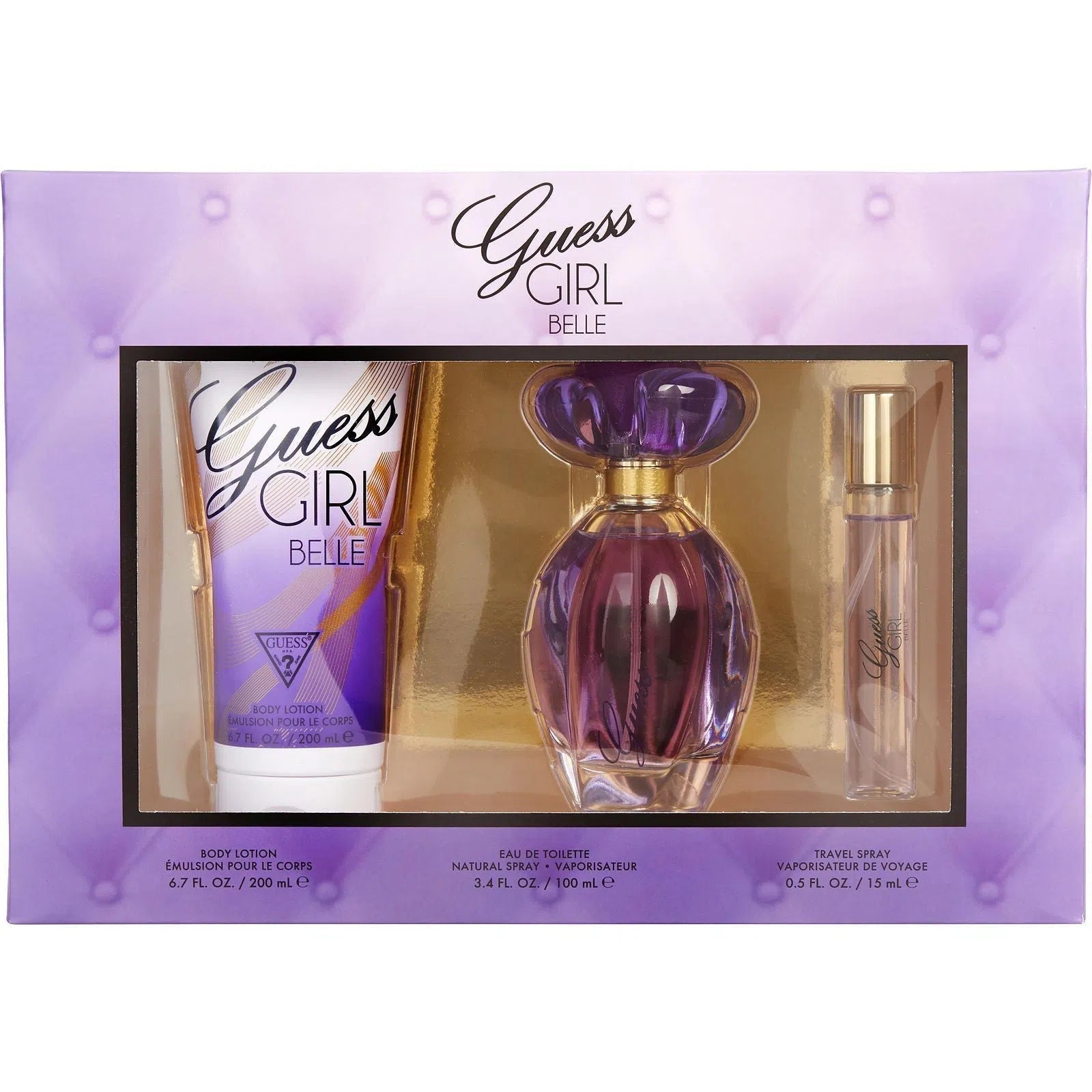 Estuche Guess Girl Belle EDT (W) / 3 Pc SP 100 m; BL 200 ml; SP 15 ml - 085715329257- 2 - Prive Perfumes Honduras