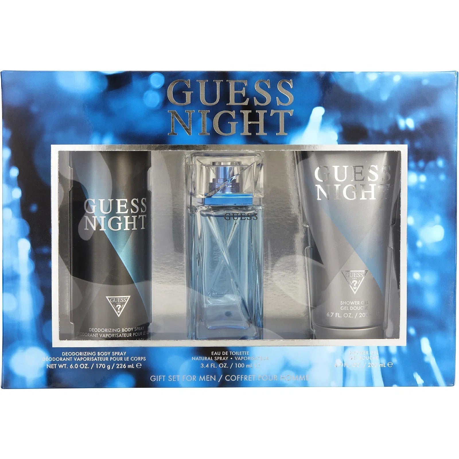 Estuche Guess Night EDT (M) / 3 Pc SP 100 ml; BS 226 ml; SG 200 ml - 085715326201- 2 - Prive Perfumes Honduras