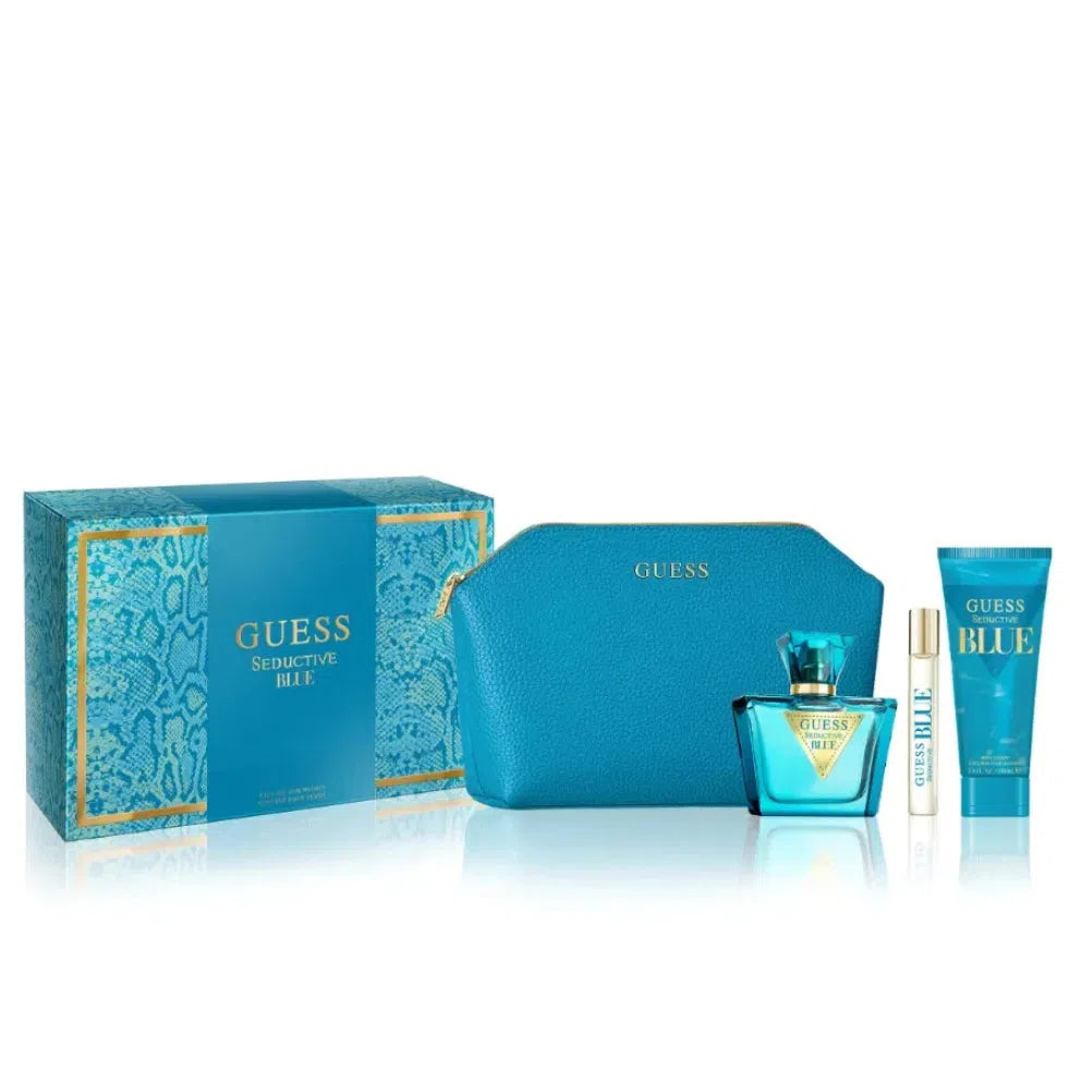 Estuche Guess Seductive Blue EDT (W) / 4 Pc SP 75 ml; BL 100 ml; SP 15 ml; Pouch - 1 - Privé Perfumes Honduras