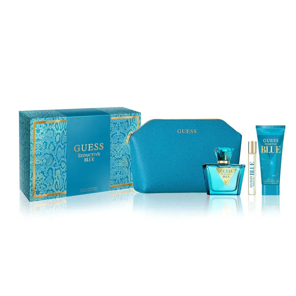 Estuche Guess Seductive Blue EDT (W) / 4 Pc SP 75 ml; BL 200 ml; TS 10 ml; Pouch - 1 - Privé Perfumes Honduras