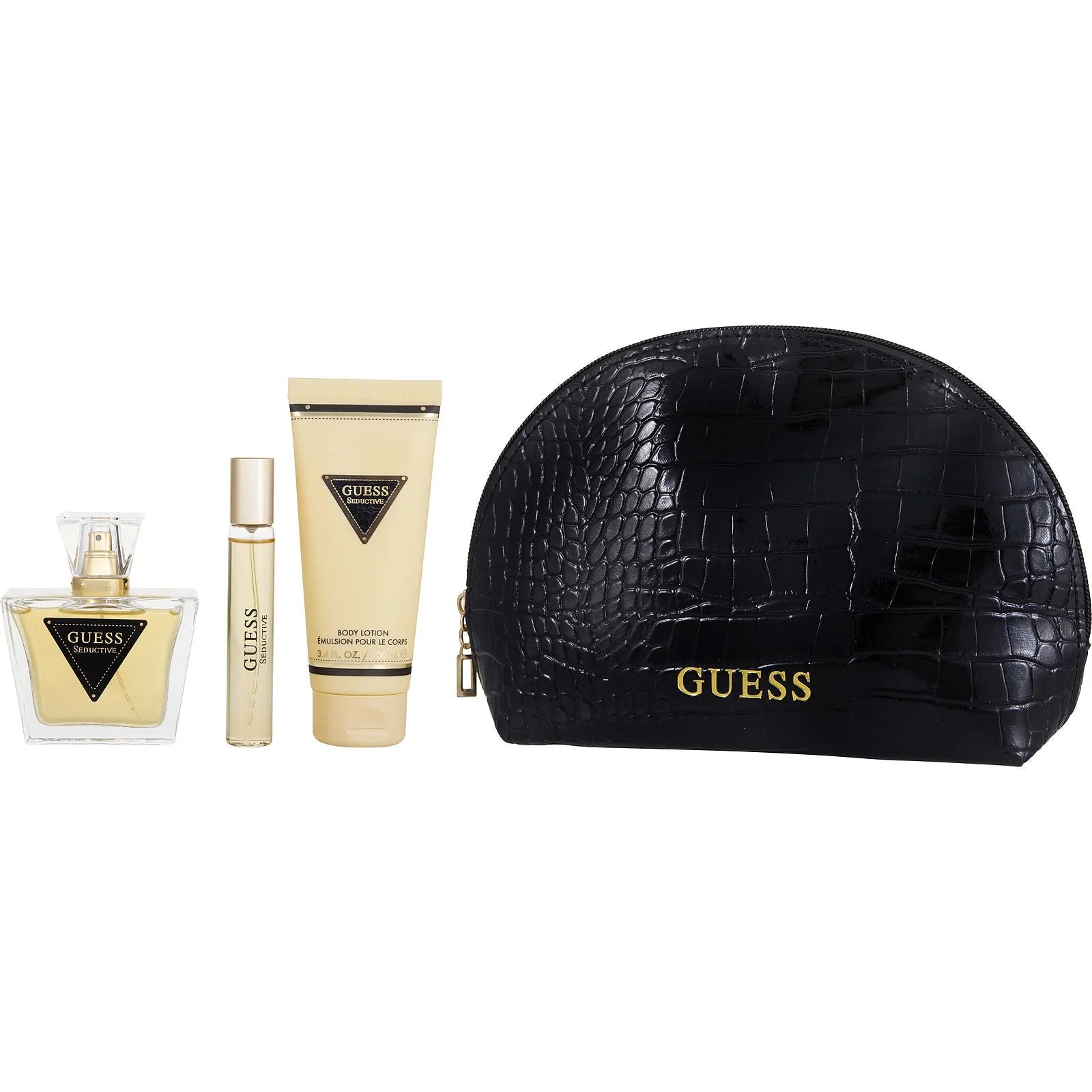 Estuche Guess Seductive Eau de Toilette (W) / 3 Pc SP 75 ml; BL 100 ml; SP 15 ml; Pouch 085715330239 - 1 - Privé Perfumes Honduras