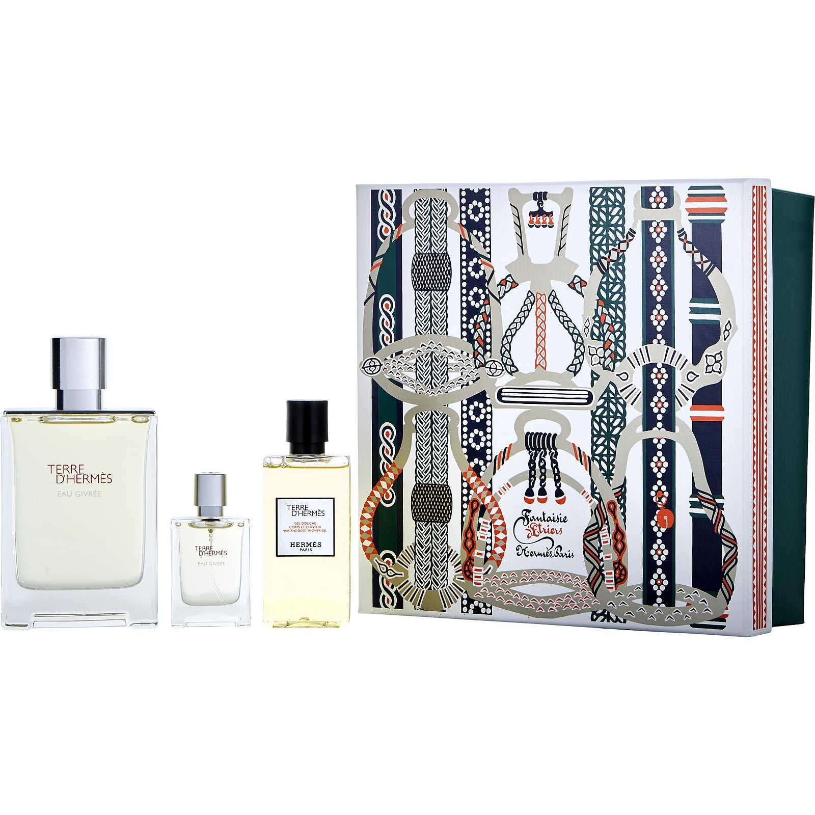 Estuche Hermès Terre d'Hermes Eau Givree EDP (M) / 3 Pc SP 100 ml; Mini 12.5 ml; Gel 80 ml - 1 - Privé Perfumes Honduras