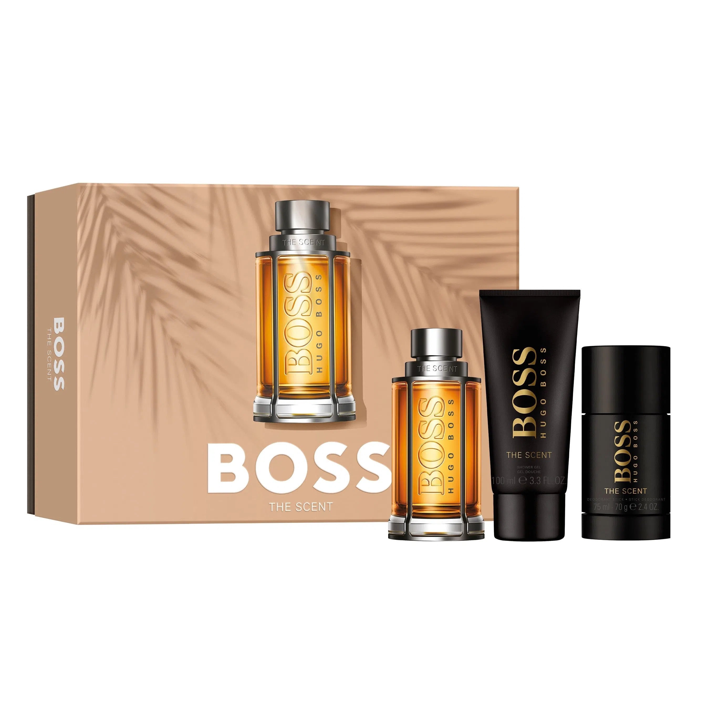 Estuche Hugo Boss Boss The Scent EDT (M) / 3 Pc SP 100 ml; SG 100 ml; DEO - 1 - Privé Perfumes Honduras