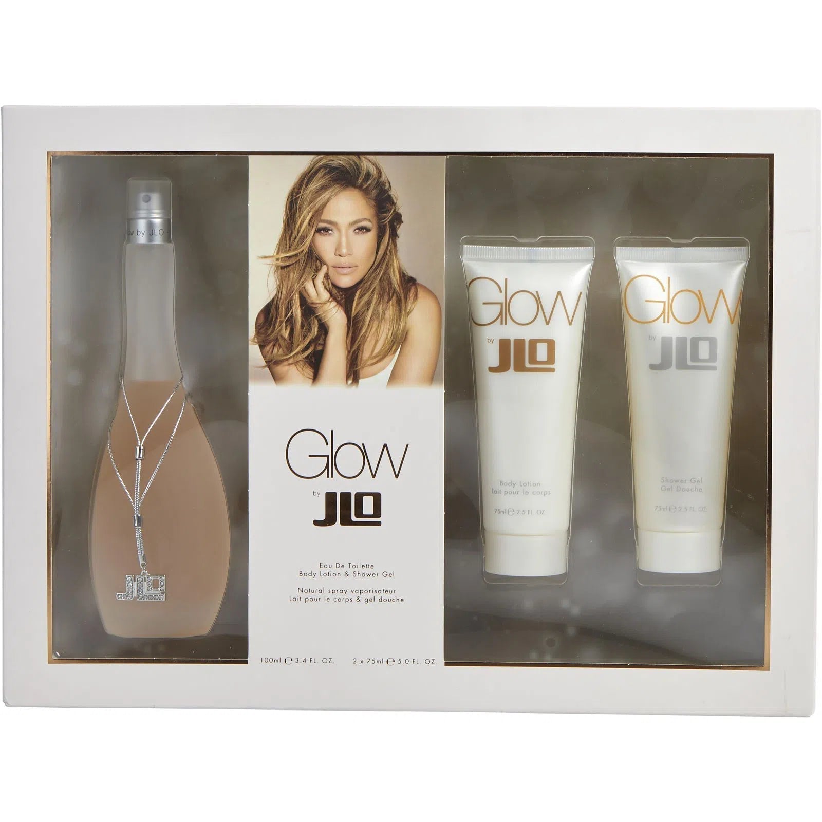 Estuche Jennifer Lopez Glow EDT (W) / 3 Pc SP 100 ml; BL 100 ml; SG 100 ml - 2 - Privé Perfumes Honduras