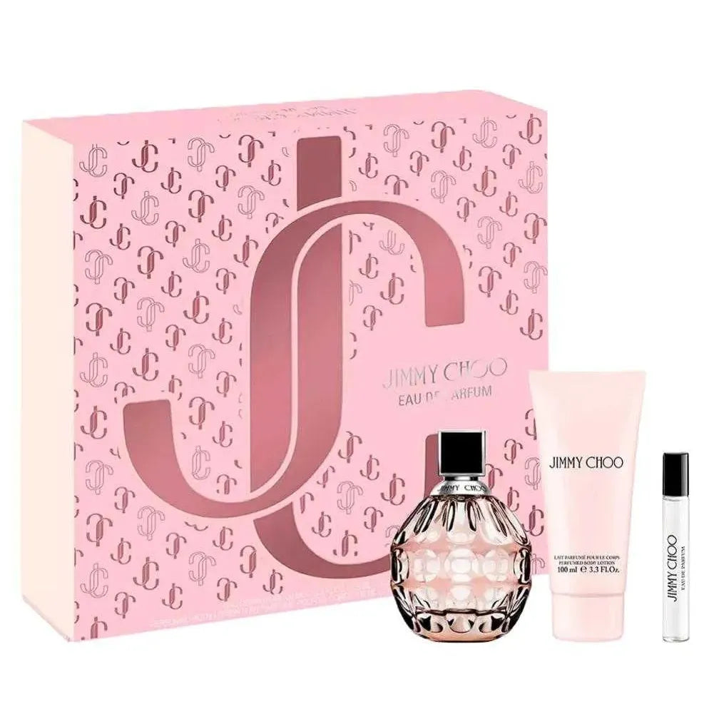 Estuche Jimmy Choo Jimmy Choo EDP (W) / 3 Pc SP 100 ml; BL 100 ml; Mini SP 7.5 ml - 1 - Privé Perfumes Honduras