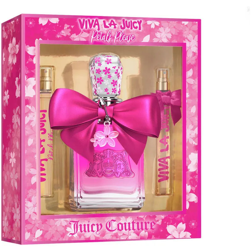 Estuche Juicy Couture Viva La Juicy Petals Please EDP (W) / 3 Pc SP 100 ml; Mini SP 10 ml; Mini SP 10 ml - 1 - Privé Perfumes Honduras