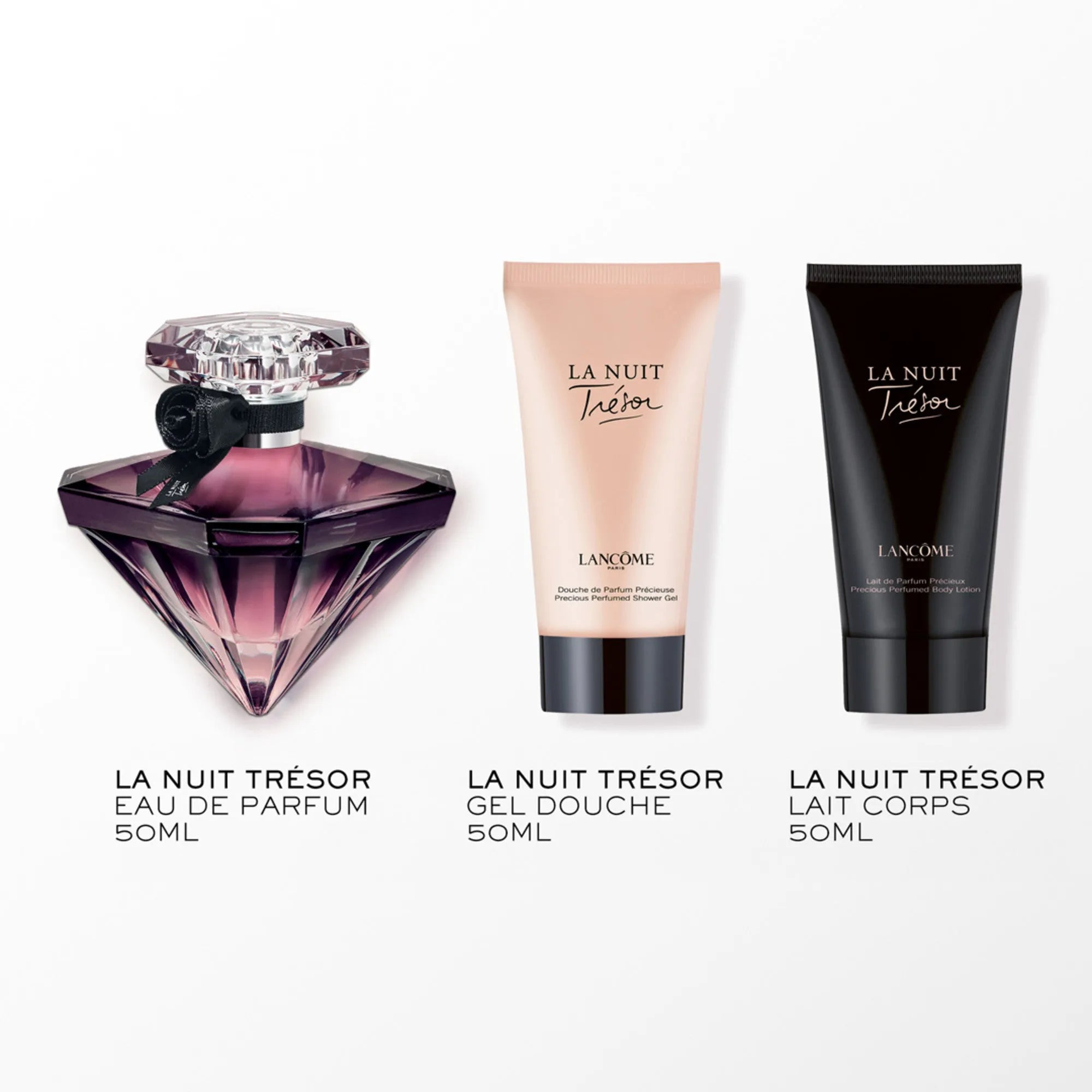 Estuche Lancôme La Nuit Trésor EDP (W) / 3 Pc SP 50 ml; BL 50 ml; SG 50 ml - 1 - Privé Perfumes Honduras