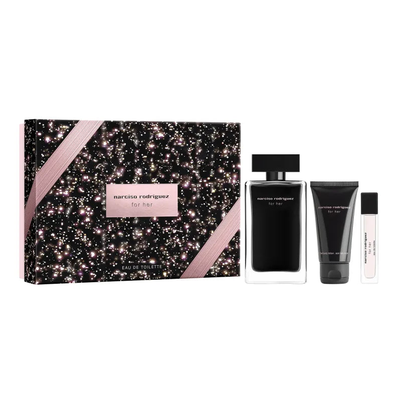 Estuche Narciso Rodriguez For Her EDT (W) / 3 Pc Set: EDT 100 ml; BL 50 ml; SP 10 ml - 3423222110741- 1 - Prive Perfumes Honduras