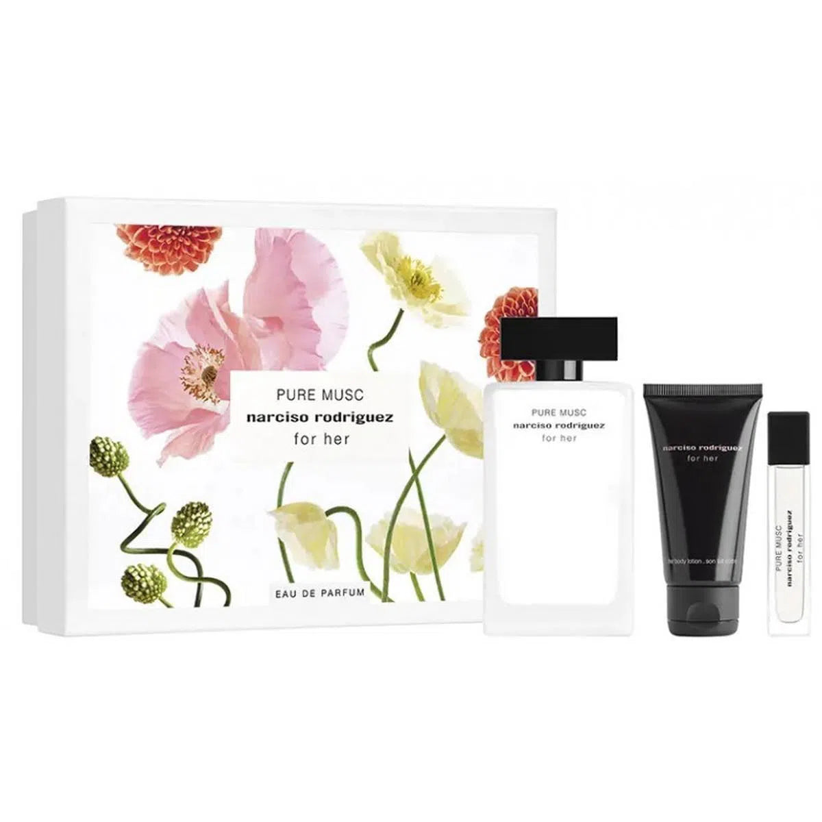 Estuche Narciso Rodriguez For Her Pure Musc EDP (W) / 3 Pc SP 100 ml; BL 50 ml; SP 10 ml - 1 - Privé Perfumes Honduras