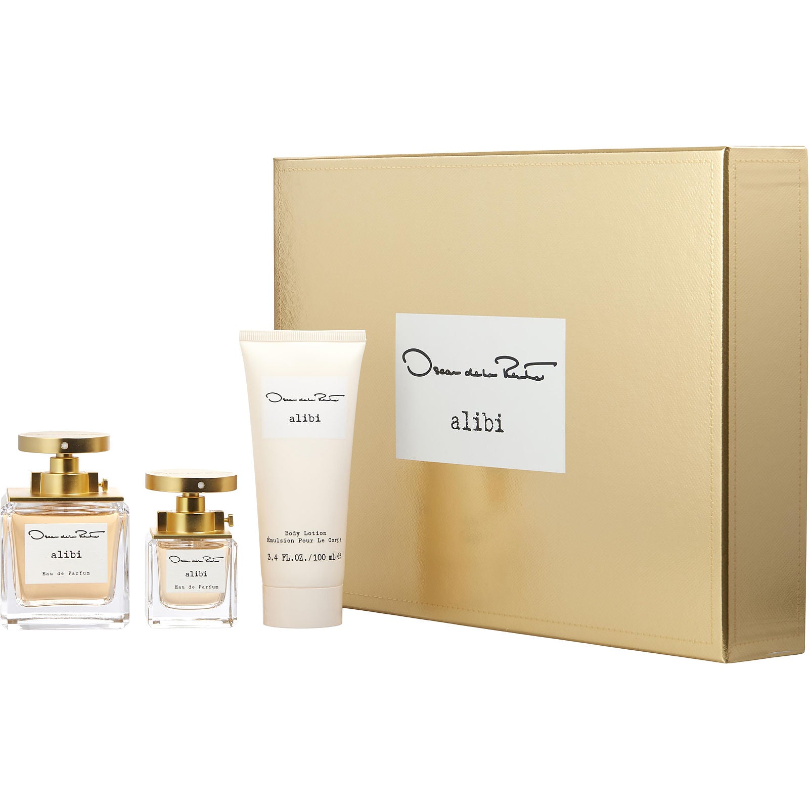 FragranceNet main | FN SKU 447154 | UPC 085715592644 | Oscar de la Renta Alibi EDP (W) / 3 Pc SP 100 ml; BL 30 ml; Mini 10 ml