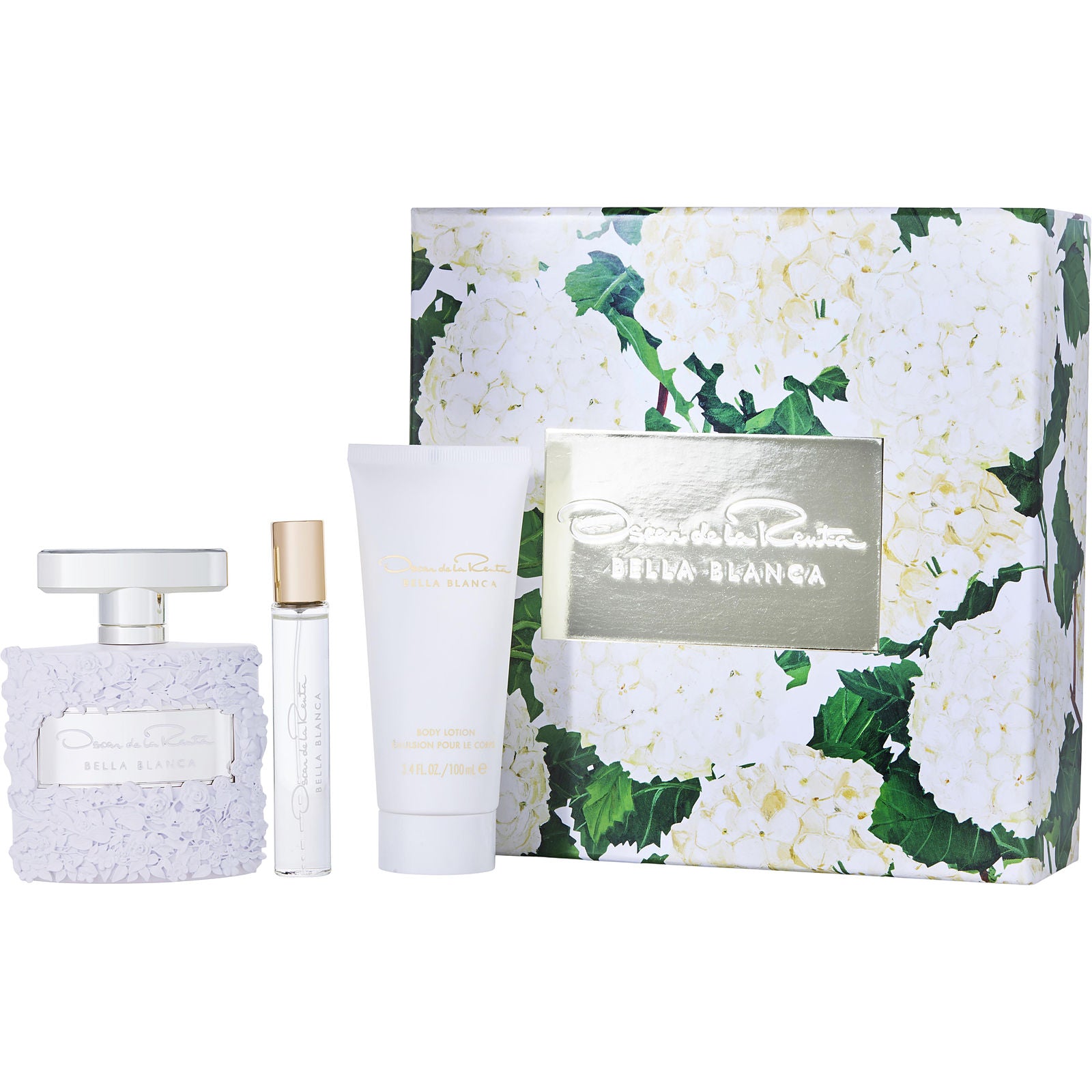 Estuche Oscar De La Renta Bella Blanca EDP (W) / 3Pc SP 100 ml; BL 100 ml; SP 15 ml - 2 - 1 - Privé Perfumes Honduras