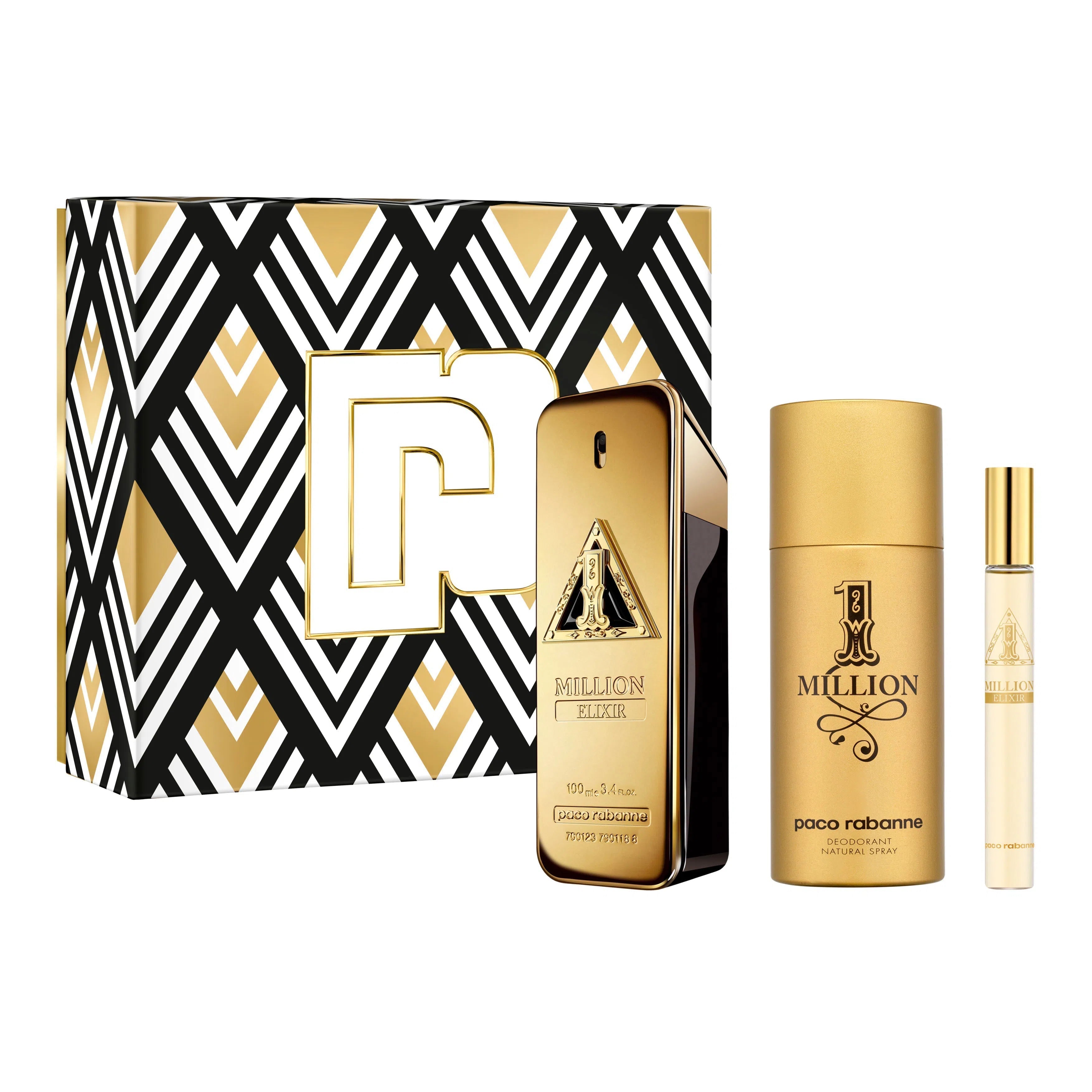 Estuche Paco Rabanne 1 Million Elixir Parfum (M) / 3 Pc SP 100 ml; DEO 150 ml; SP 10 ml - 1 - Privé Perfumes Honduras