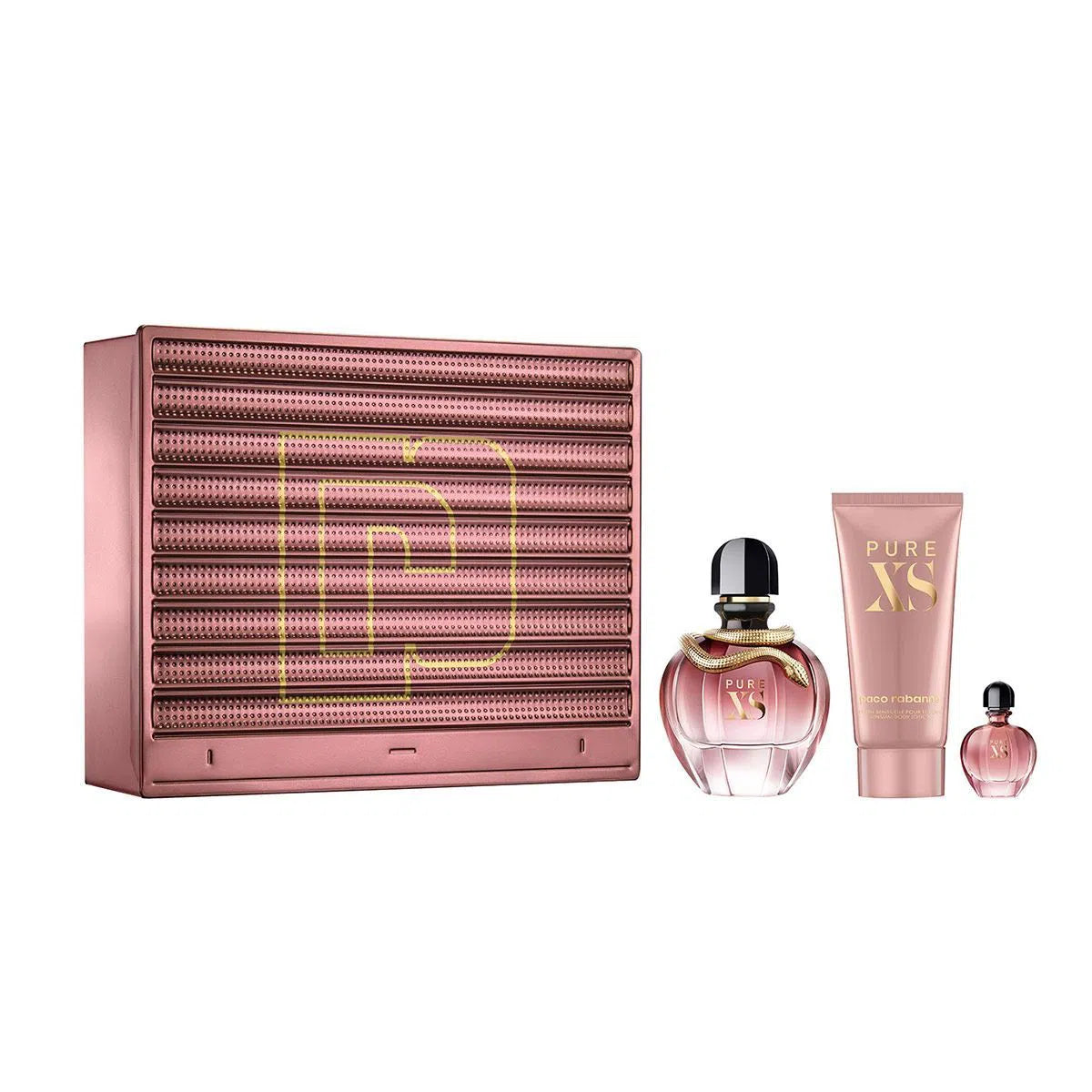 Estuche Paco Rabanne Pure XS Her EDP (W) / 3 Pc SP 80 ml; BL 100 ml; SP 6 ml - 1 - Privé Perfumes Honduras