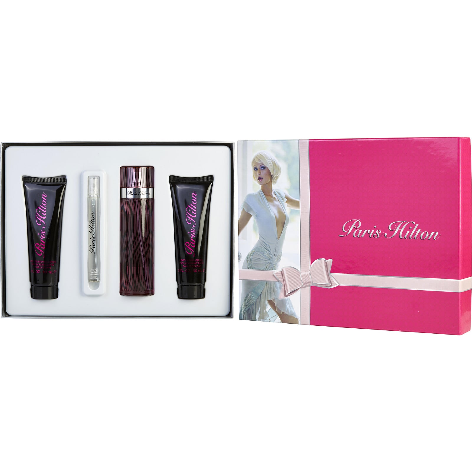 Estuche Paris Hilton Paris Hilton EDP (W) / 4 Pc SP 100 ml; BL 90 ml; SG 90 ml; Mini SP 10 ml - 1 - Privé Perfumes Honduras