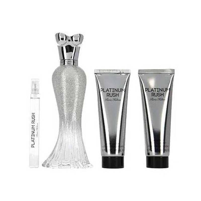 Estuche Paris Hilton Platinum Rush EDP (W) / 4 Pc SP 100 ml; BL 90 ml; SG 90 ml; Mini SP 10 ml - 2 - Privé Perfumes Honduras