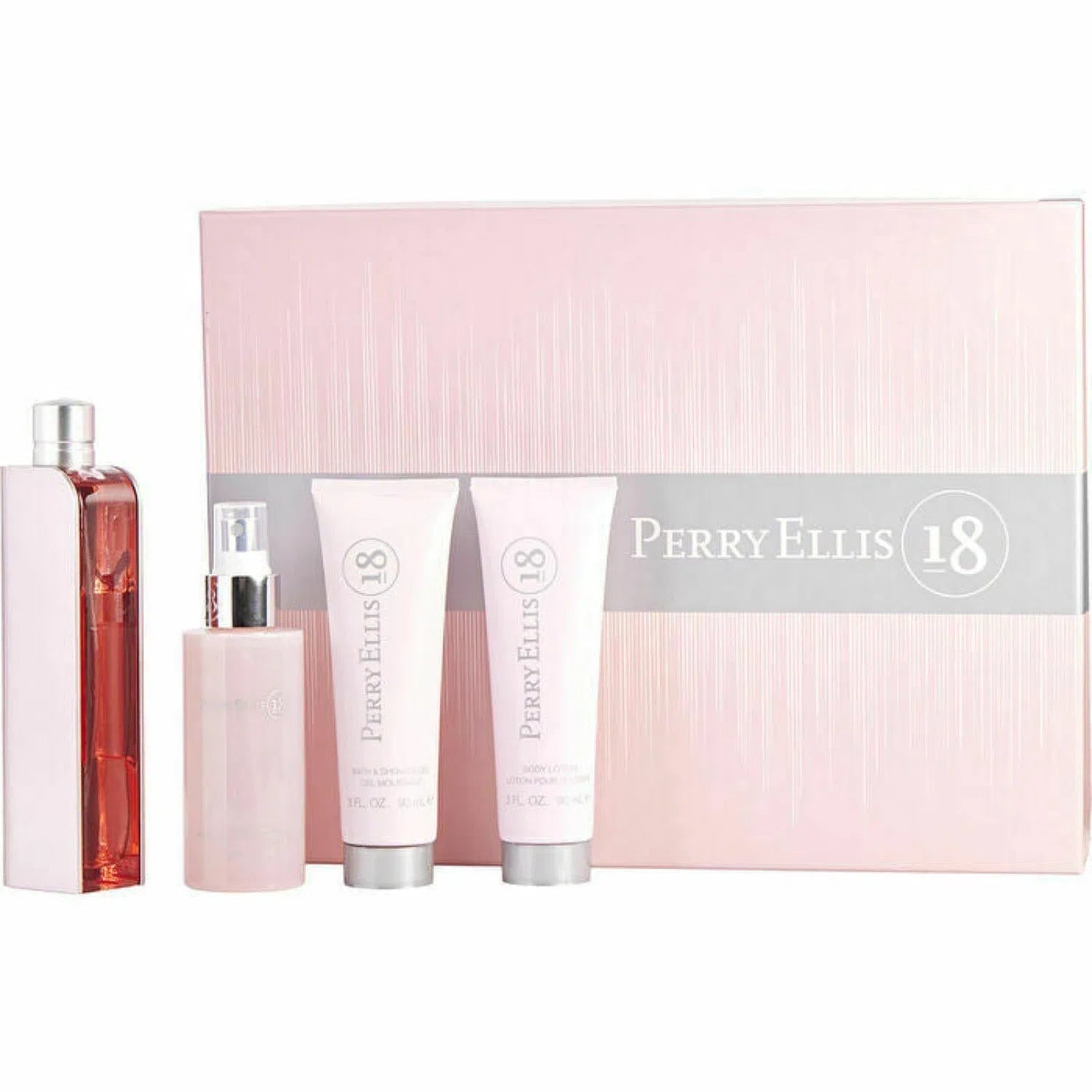 Estuche Perry Ellis 18 EDP (W) / 4 Pc SP 100 ml; BM 120 ml; BS 90 ml; BL 90 ml - 1 - Privé Perfumes Honduras