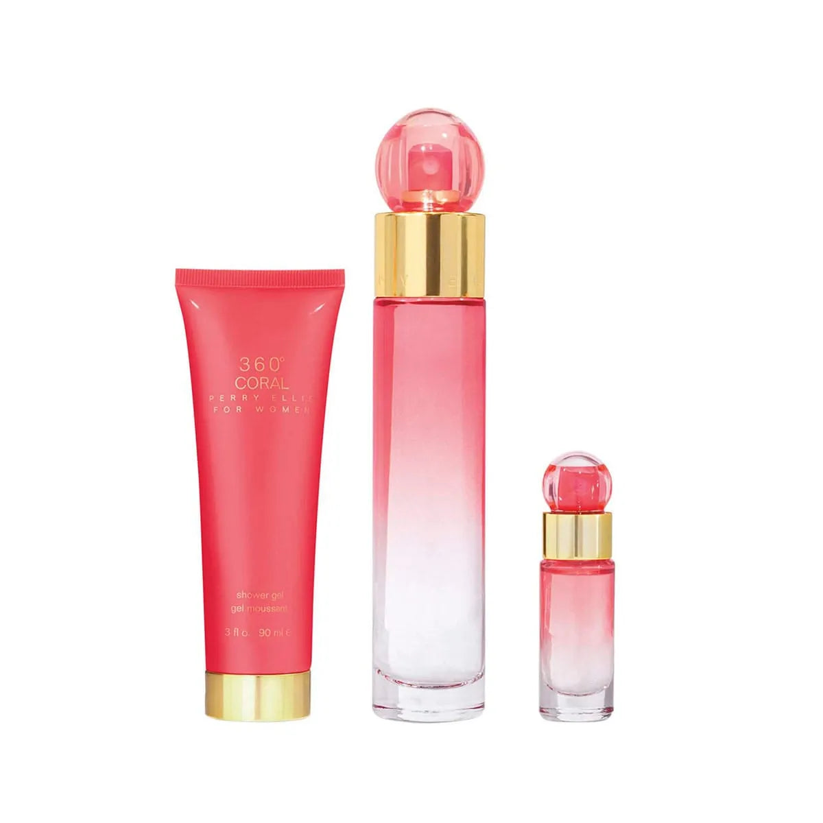Estuche Perry Ellis 360 Coral EDP (W) / 3 Pc SP 100 ml; Mini SP 7.5 ml; SG 90 ml - 3 - Privé Perfumes Honduras