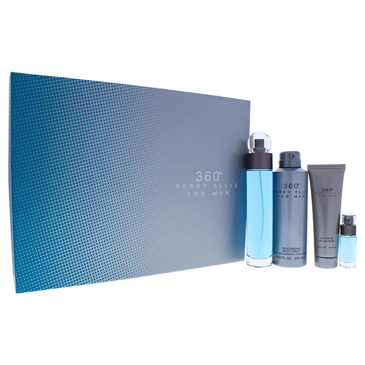 Estuche Perry Ellis 360 Men EDT (M) / 4 Pc SP 100 ml; BS 200 ml; SG 90 ml; SP 7.5 ml - 844061012585- 1 - Prive Perfumes Honduras