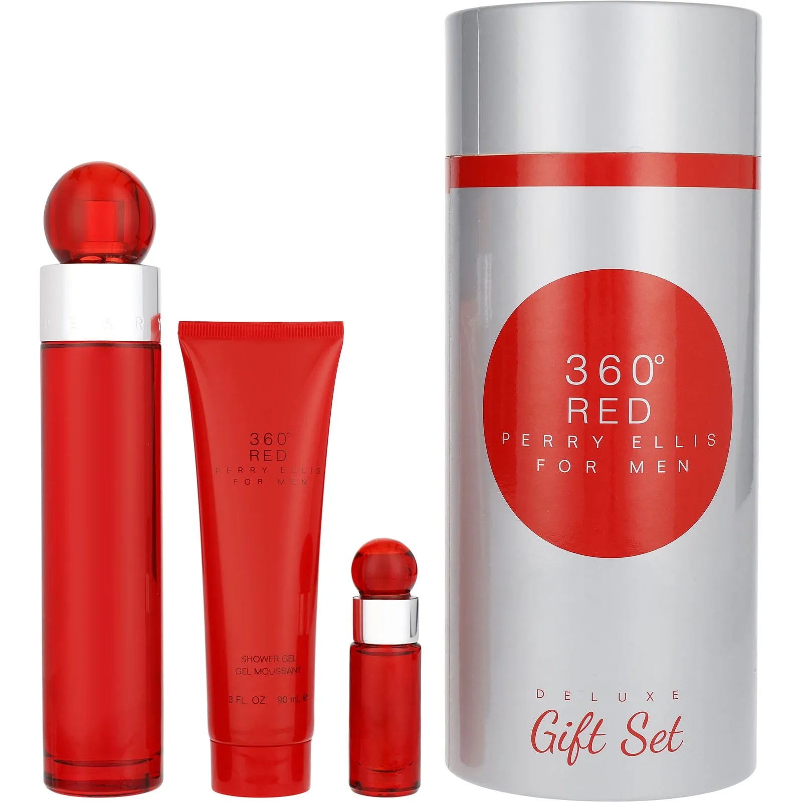 Estuche Perry Ellis 360 Red Men EDT (M) / 3 Pc SP 100 ml; SG 90 ml; SP 7.5 ml - 1 - Privé Perfumes Honduras