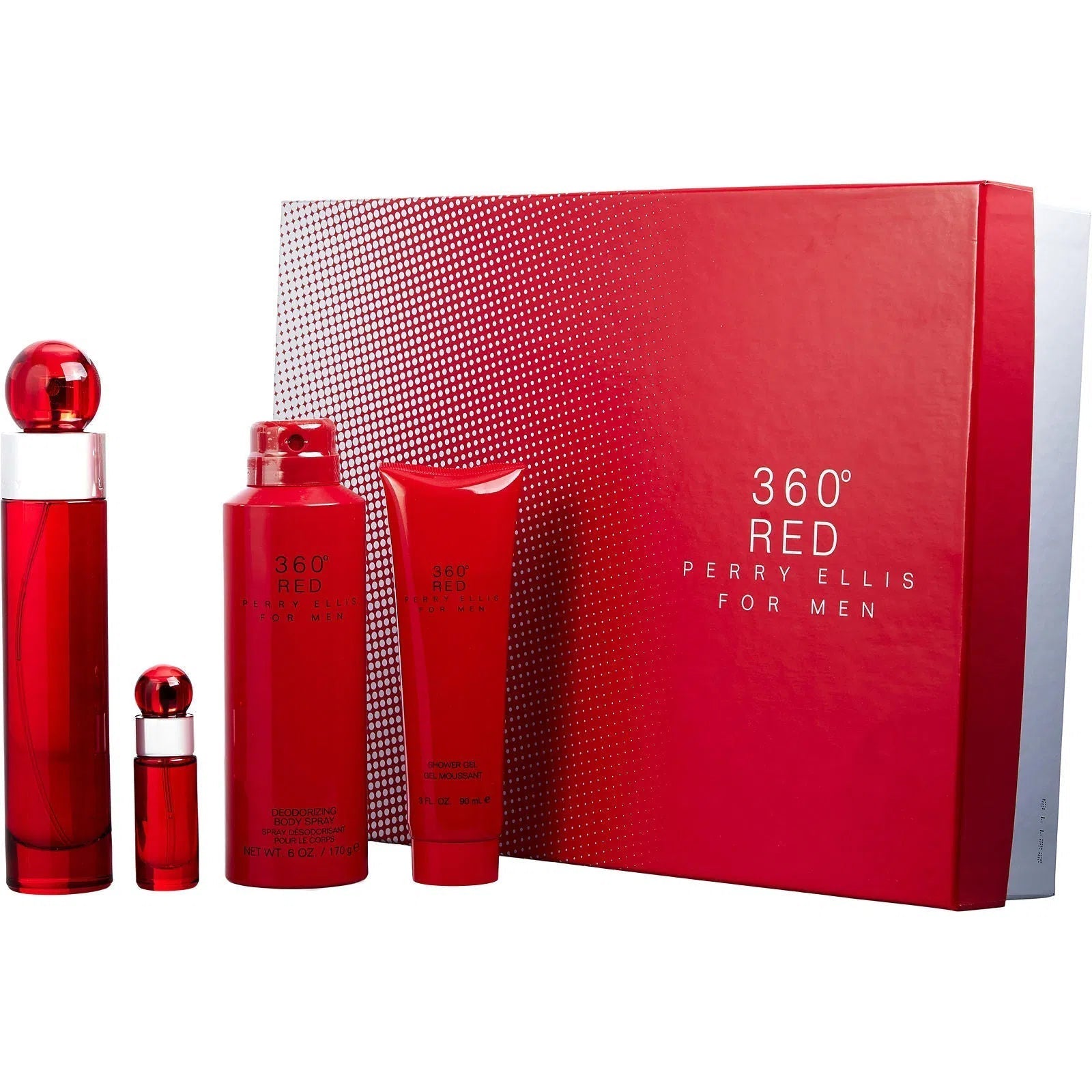 Estuche Perry Ellis 360 Red Men EDT (M) / 4 Pc SP 100 ml; BS 200 ml; SG 90 ml; SP 7.5 ml - 844061014664- 1 - Prive Perfumes Honduras