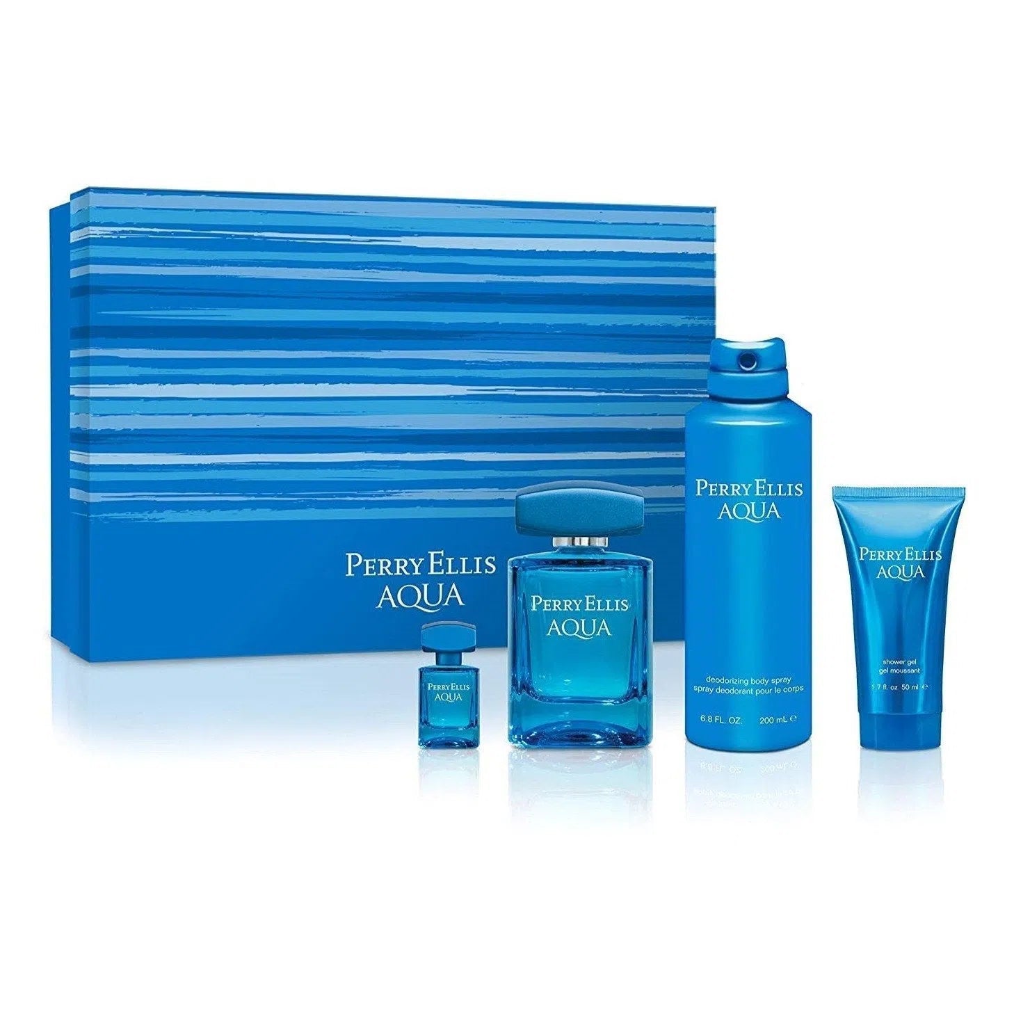 Estuche Perry Ellis Aqua EDT (M) / 4 Pc SP 100 ml; DEO BS 200 ml; SG 50 ml; Mini - 1 - Privé Perfumes Honduras