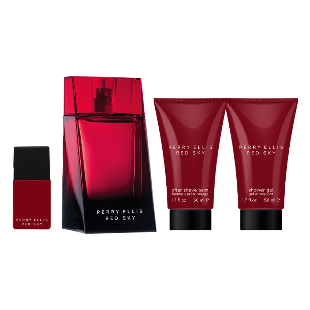Estuche Perry Ellis Red Sky EDT (M) / 4 Pc SP 100 ml; AS 50 ml; SG 50 ml; Mini - 4 - Privé Perfumes Honduras