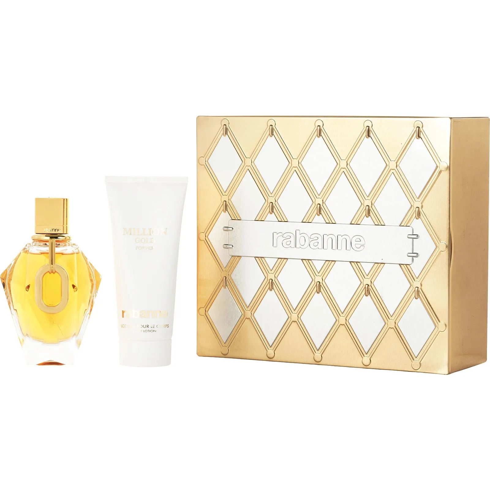 Estuche Rabanne Million Gold for Her EDP (W) / 2 Pc SP 90 ml; BL 100 ml - 1 - Privé Perfumes Honduras