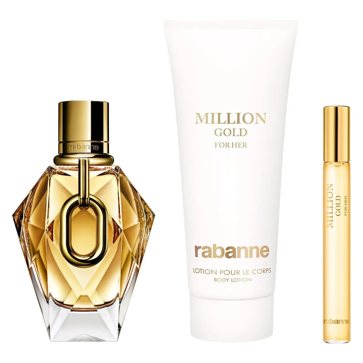 Estuche Rabanne Million Gold for Her EDP (W) / 3Pc SP 90 ml; BL 100 ml; Mini SP 10 ml - 3 - Privé Perfumes Honduras