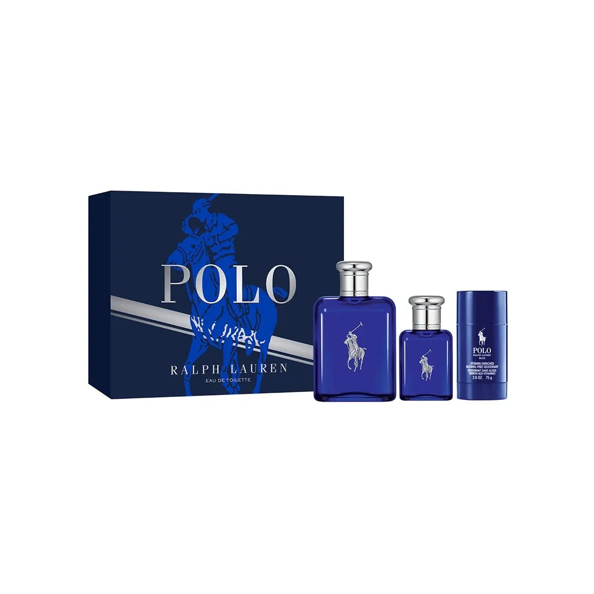 Estuche Ralph Lauren Polo Blue EDT (M) / 3 Pc SP 125 ml; SP 40 ml; DEO - 1 - Privé Perfumes Honduras