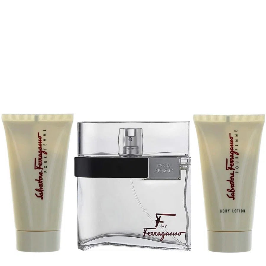 Estuche Salvatore Ferragamo F Pour Homme EDT (M) / 3 Pc SP 100ml; SG 75ml; ASB 75ml - 8052464894673- 1 - Prive Perfumes Honduras