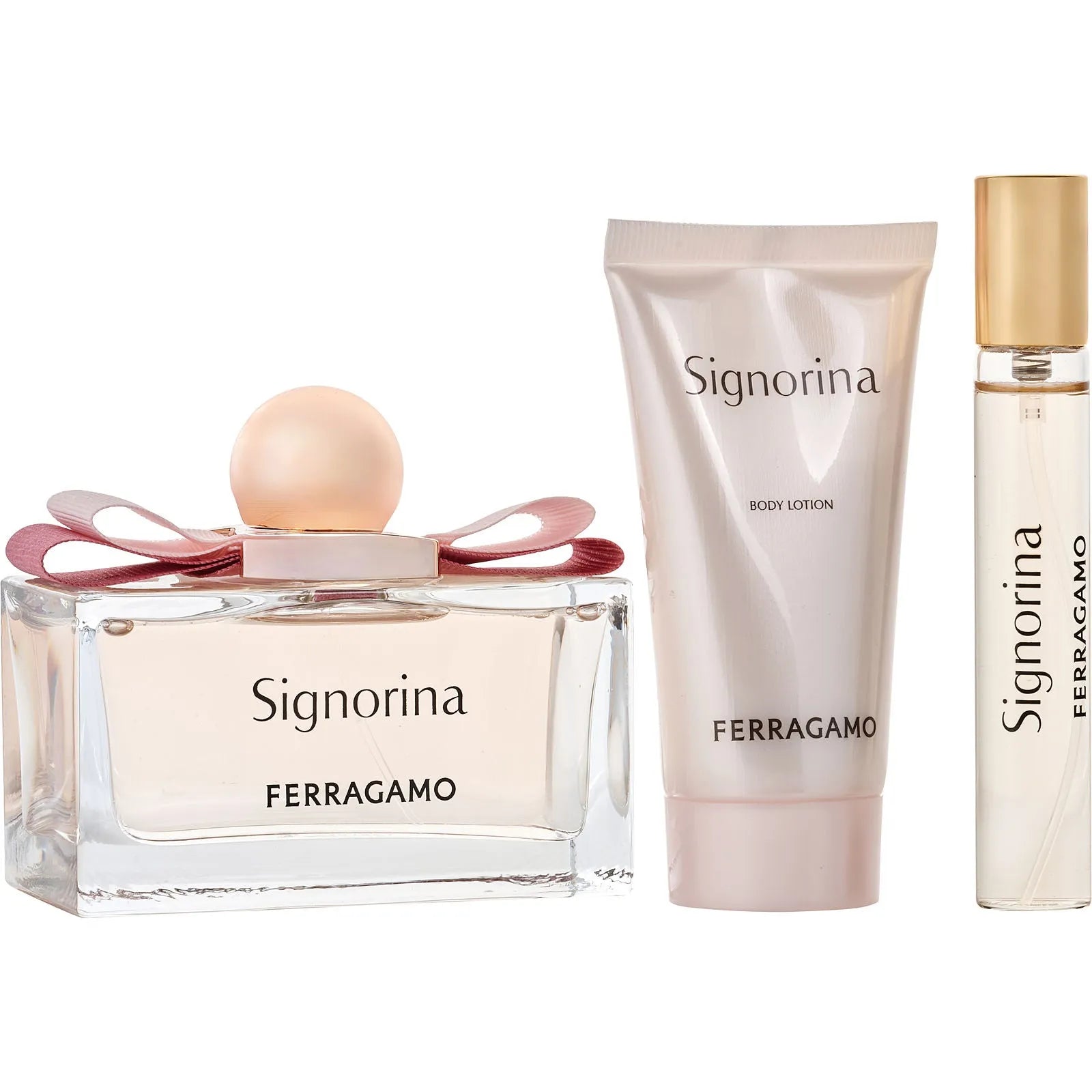 Estuche Salvatore Ferragamo Signorina EDP (W) / 3 Pc SP 100 ml; SP 15 ml; BL 50 ml - 2 - Privé Perfumes Honduras