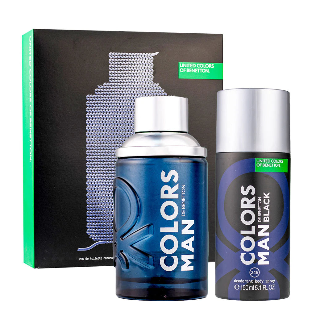 Estuche United Colors of Benetton Colors Black EDT (M) / 2 Pc SP 100 ml; DEO 150 ml - 1 - Privé Perfumes Honduras