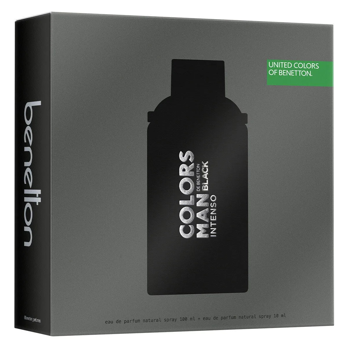 Estuche United Colors of Benetton Colors Black Intenso EDP (M) / 2 Pc SP 100 ml; Deo 150 ml - 4 - Privé Perfumes Honduras