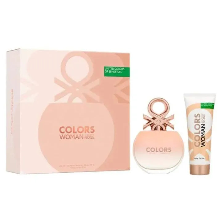 Estuche United Colors of Benetton Colors Rose EDT (W) / 2 Pc SP 80ML; BL 75 ml - 1 - Privé Perfumes Honduras