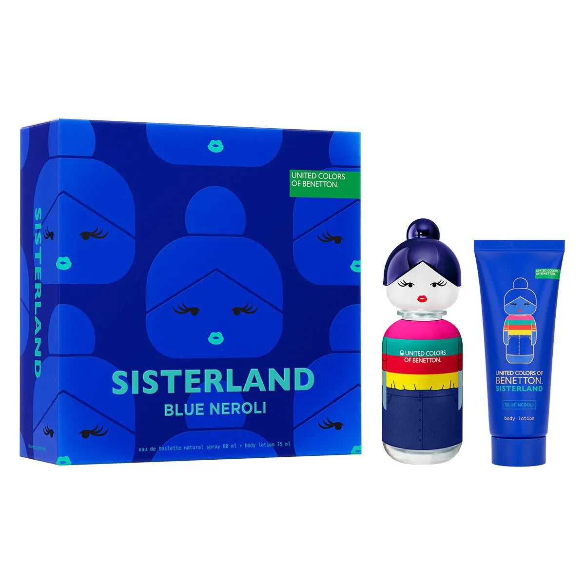 Estuche United Colors of Benetton Sisterland Blue Neroli EDT (W) / 2 Pc SP 80 ml; BL 75 ml - 2 - Privé Perfumes Honduras