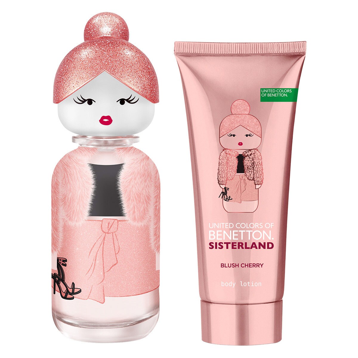 Estuche United Colors of Benetton Sisterland Blush Cherry EDP (W) / 2 Pc SP 80 ml; BL 75 ml - 3 - Privé Perfumes Honduras