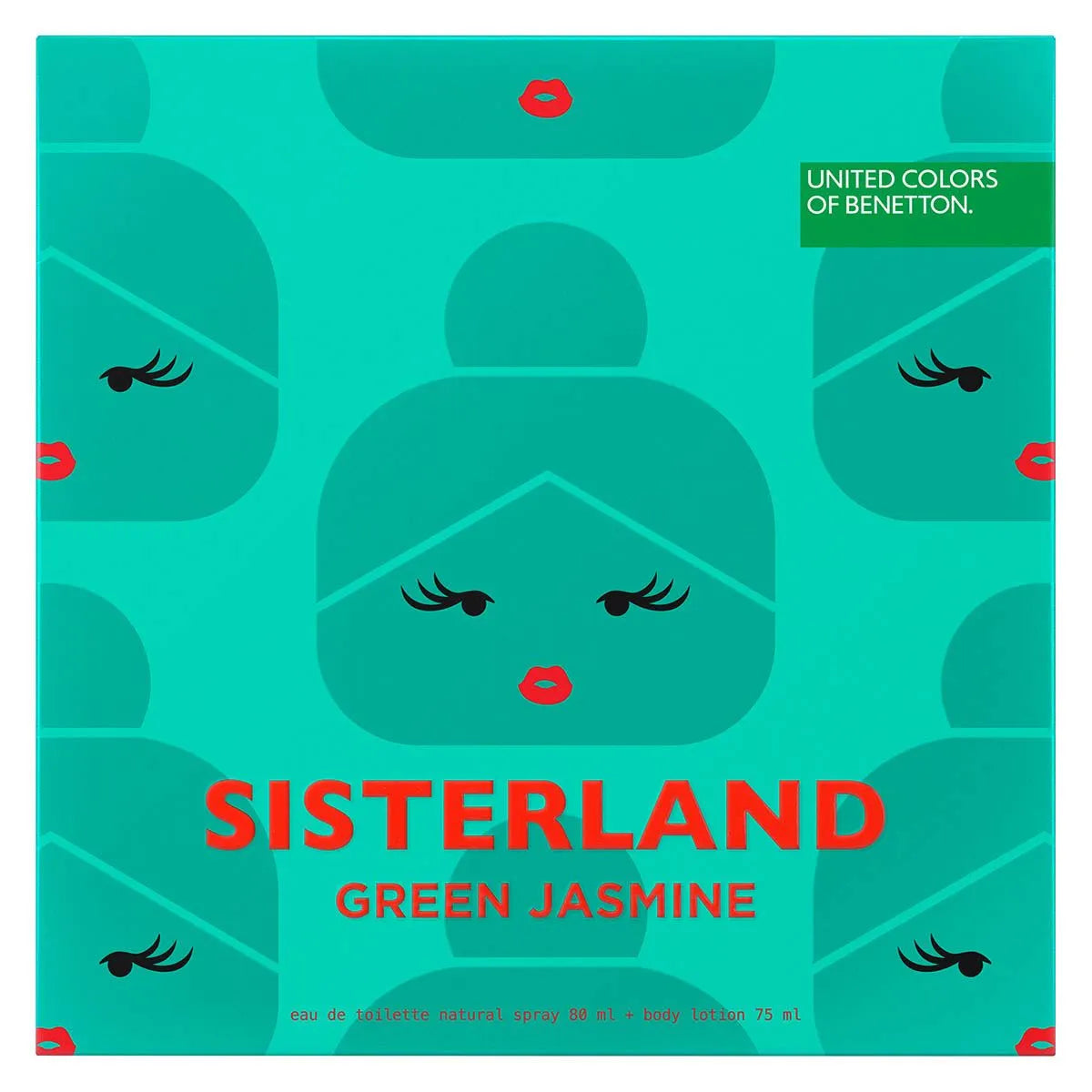 Estuche United Colors of Benetton Sisterland Green Jasmine EDT (W) / 2 Pc SP 80 ml; BL 75 ml - 4 - Privé Perfumes Honduras